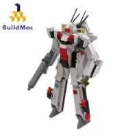 BuildMOC Building Block Toy Macross VF-1 Valkyrie Mecha Robot Assembly Model