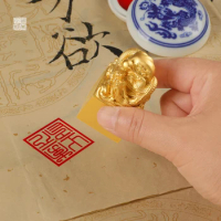 Gold Dragon Jade Seal Square Brass Name Stamp Chinese Japanese Korea English Calligraphy Paitning Signature Custom Teacher Stamp