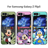 Black Disney Mickey Minnie for Samsung Galaxy Z Flip 4 5G zflip Z Flip 3 Z Flip5 ZFlip3 Flip3 Bag Shockproof Cases Cover