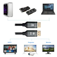 Xiwai DisplayPort 1.4 Cable 8K 4K 60Hz 144Hz Display Port Adapter For Video PC Laptop TV DP 1.4 DisplayPort Cable