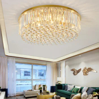 Ceiling chandelier living room decor led lights for dining room design crystal lustre bedroom light fixture round ceiling light