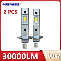 HHT6 ไฟตัดหมอก LED H1 2 ชิ้น H3 30000LM 6000K 100W 16 ชิ้น 7585 CSP ไฟหน้า LED แสงรถยนต์ 1:1 ไม่มีพั