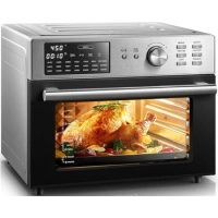 Air fryer oven, 21 in 1 toaster oven, 32QT convection oven countertop, stainless steel intelligent air fryer, 6 accessories