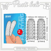 Kdmm Finger Sleeve G Spot Massager Wanita Bahan Silikon Transparan BIRU F2