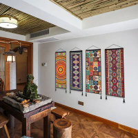 Bohemian style fabric wall art, wall decoration painting for living room and bedroom, wall cloth pai