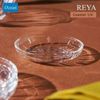 OCEAN Reya Glass Coaster 10.7 cm Tatakan Gelas Kaca Made in Thailand Putih