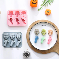 In Stock 6 Zombie Hands Halloween Theme Silicone Mold Baking Cake Mold Ice Tray Chocolate Mold