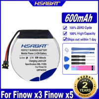 HSABAT 403535 600mAh Rechargeable li Polymer Round Battery for Smart watch Finow x3 Finow x5 replace lem5 lem 5 Batteries