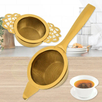 Tea Strainer 304 Stainless Steel Lace Mesh Plate Tea Filter Tea Accessories Tea Separator Long Handl