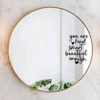 Affirmation Cards "you Are Kind Smart Beautiful Enough"Mirror Sticker for Bedroom Cloakroom Mirror Decoration Wall Decals