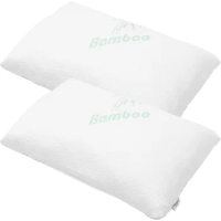 White Pillow Shams Memory Pillows Cover Memory Foam Bamboo Pillow Case Cool Comfort Firm Neck Support Foam Orthopedic