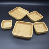 日式方形木碗 大小號拼接創意木托盤定制沙拉碗甜品蛋糕碗水果碗