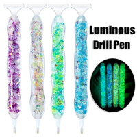 5D Luminous Resin Diamond Painting Pen Resin Luminous Spot Drill Pen Diamond Painting Cross Stitch Point Drill Pen Nail Art Tool