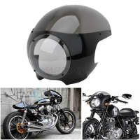Motorcycle 5 3/4" Front Headlight Windshiled Fairing Cover Cafe Racer For Harley Sportster 883 1200 XL Dyna 39mm Forks