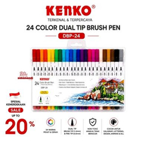 [Real Product] KENKO Color Brush Pen DBP-24 – Dual Tip, 24 warna