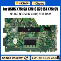 Akemy X751SA Laptop Motherboard For ASUS X751S X751SJ X751SV Notebook Mainboard N3700 N3710 N3150 N3160 N3050 N3060 4GB RAM