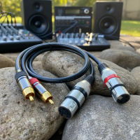 Kabel Audio Besar 2 jack XLR Female to 2 Jack RCA untuk Makita L2T-2S Kualitas Tinggi dan Tahan Lama