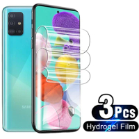3 Pcs Full Glue Hydrogel Film Protective For Samsung Galaxy A51 Screen &amp; Back Protector On A5 A 5 1 M 51 M51 Not Tempered Glass