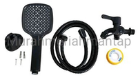 PAKET HAND SHOWER PETAK HITAM & BULAT HITAM + KRAN CABANG paket hemat 4