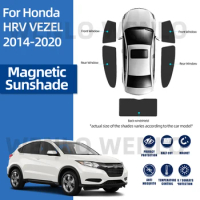 For Honda HRV VEZEL 2014-2020 Magnetic Sunshade Baby Side Window Shading Interior Sun Protector Glass Sunshield Cover Car Mesh