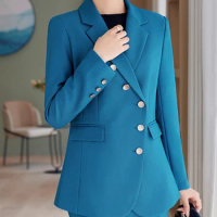 Yitimuceng Long Sleeve Blazer Jacket for Women Autumn Winter 2023 New Korean Fashion Office Ladies Single Breasted Slim Coats
