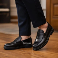 Sepatu Pria Formal Oxford DOCMART Comboys Series Hatta Full Black Premiul Rubber Sol