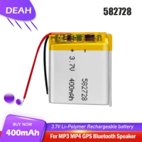 582728 3.7V 400mAh Rechargeable Lithium Polymer Battery For MP3 MP4 GPS Smart Watch Bluetooth Speaker Headset Li-ion Cell 582828