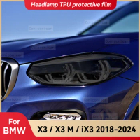For BMW X3 IX3 X3M G01 G08 F97 2018-2024 Car Headlight Protective Cover Film Front Light TPU Anti-scratch Headlamp Tint Sticker