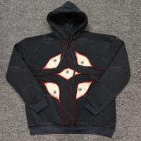 2025  Heavy Industries Harajuku Devil Eye ปักเสื้อฮู้ดผู้หญิงเสื้อฮู้ดแนวสตรีทฮิปฮอปแนววินเทจไซส์ใหญ