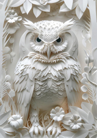 Owl Puzzles Paper-Cut Art Puzzle 1000 Piece for Adults White Bird Jigsaw Puzzle Animal Forest Imposs