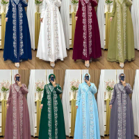 Jubah Bersulam Azalea - Baju Muslimah