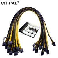 CHIPAL Power Module Breakout Board Card + 17pcs / 12pcs 18AWG 50CM 6Pin to 6+2 8Pin Power Cable for HP 1200W 750W PSU Server GPU