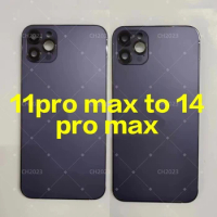 Flat Edge Battery Cover For iPhone 11Pro Max like 14Pro Max Frame for iPhone 11Pro Max to 13Pro Max Rear Chassis with Free Case