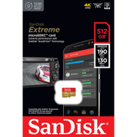 SanDisk 512GB 190MB/s Extreme U3 microSDXC UHS-I V30 A2 記憶卡