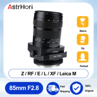 AstrHori 85mm F2.8 Full Frame Macro Tilt-Shift Manual Focus Prime Lens for Nikon Z Canon RF Fuji XF Sony E L-Mount Cameras