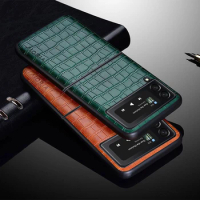 Z Flip 3 Funda Case for Samsung Galaxy Z Flip 3 Z Fold 3 Luxury Crocodile Pattern PU Leather Coque Protection Phone Case Cover