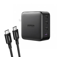 【綠聯】100W 3C1A GaN氮化鎵快速充電器(PD3.1/四口皆快充/深空灰/南芯晶片)