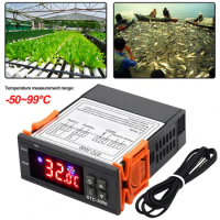 STC-3000 Digital Temperature Controller with NTC Sensor 12V 24V 220V Thermostat Controller Relay Heating Cooling for Incubator