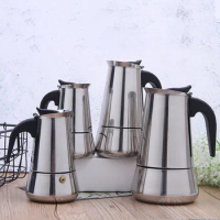 Hot Sale 450ML/600ML Espresso Maker Moka Pot 304 Stainless Steel Latte Percolator Office Family Party Octagonal Coffee Jug