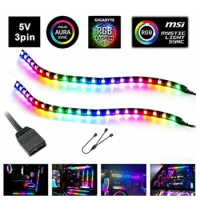 Rainbow ARGB WS2812B Addressable Digital Led Strip Light 3Pin 5V for PC MSI ASUS Aura SYNC AORUS RGB ADD Header Motherboard