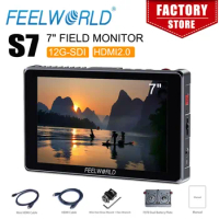 FEELWORLD S7 7 inch 12G-SDI HDMI2.0 Camera Field Monitor 4K HDMI HDR/3D LUT 16:10 IPS Support 4K 1600nit Touchscreen