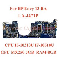 For HP Envy 13-BA laptop motherboard LA-J471P with CPU I5-10210U I7-10510U GPU 2GB RAM-8GB 100% Tested Fully Work