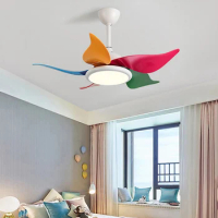 Colorful Ceiling Fan LED Light for Kids Children Room Quiet LED Ceiling Fans 5Blades Strong Wind Children Bedroom Dining 36inch