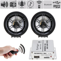 HIFI Bluetooth Waterproof Anti-theft Motorcycle Audio Alarm Sound System MP3 FM Radio Player Stereo Speakers Music Amplifier