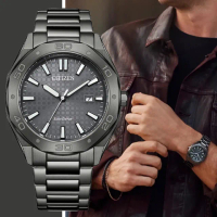 【CITIZEN 星辰】光動能 八角形 日期 夜光 男錶 手錶(BM7637-81H)
