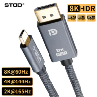 USB C DisplayPort Cable Thunderbolt 3 4 to DP 1.4 8K 60Hz 4K 144Hz 165Hz USB-C Monitor USBC MHL USB4 Type C Display Port Cord