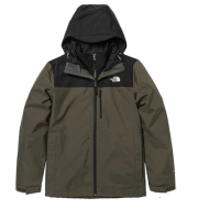 【The North Face】男款 拼接防水透氣保暖連帽三合一外套.夾克/機能性運動衫(81RO-35P 綠黑色)