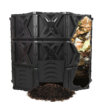 【堆肥桶】宜杰540/720L大容量樹葉堆肥箱戶外農村園藝廚余發酵堆肥廄種植框
