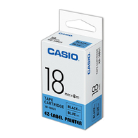 CASIO 卡西歐 XR-18BU1 18mm 藍底黑字 標誌帶/標籤帶