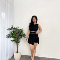 Set Crop Shein Rib Spandex - Nyaman dan Fleksibel